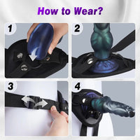7.48in Strap on Monster Dog Knot Silicone Dildo Vaginal G-spot Cock