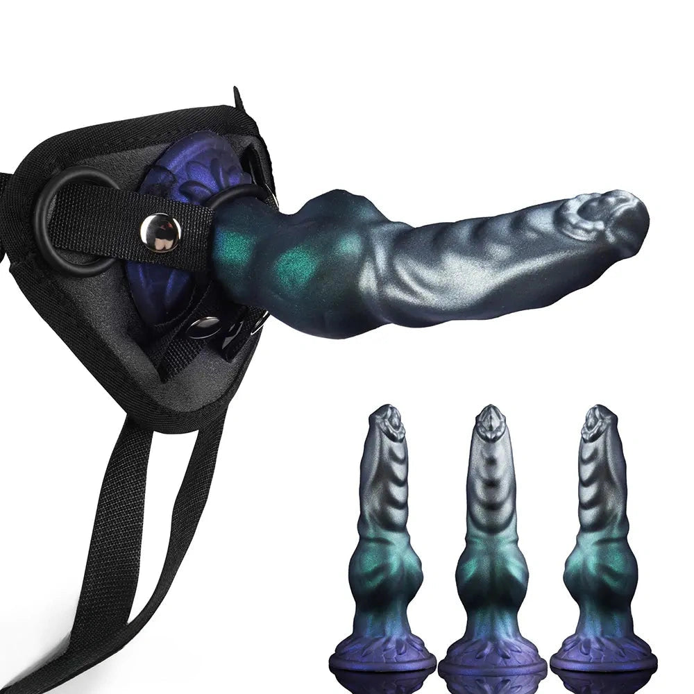 7.48in Strap on Monster Dog Knot Silicone Dildo Vaginal G-spot Cock