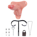 7.48in Strap on Silicone Cock Cage Dildo For Chastity Cock Hollow Toy