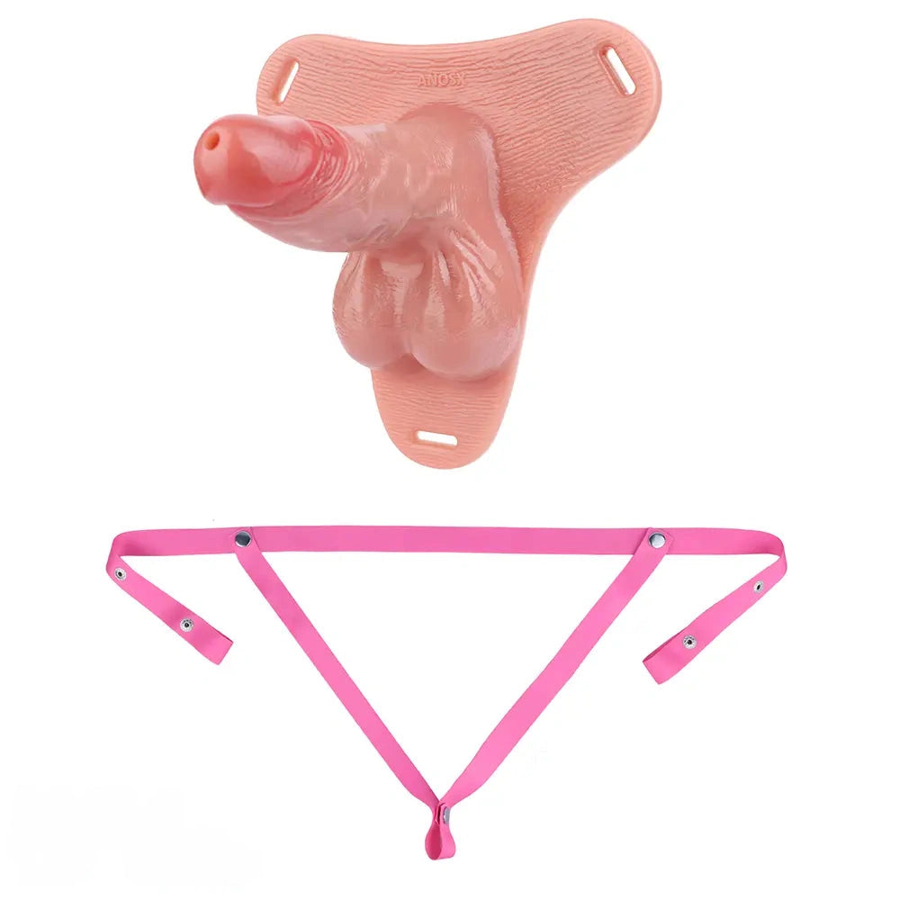 7.48in Strap on Silicone Cock Cage Dildo For Chastity Cock Hollow Toy