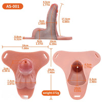 7.48in Strap on Silicone Cock Cage Dildo For Chastity Cock Hollow Toy