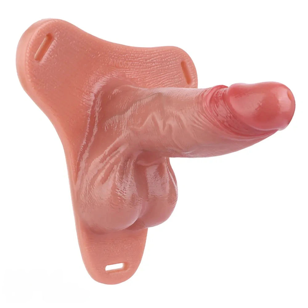 7.48in Strap on Silicone Cock Cage Dildo For Chastity Cock Hollow Toy