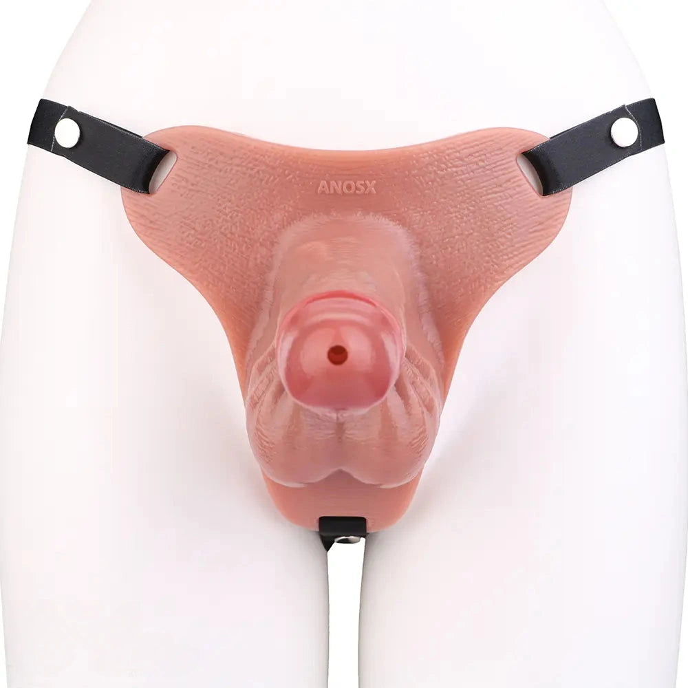7.48in Strap on Silicone Cock Cage Dildo For Chastity Cock Hollow Toy