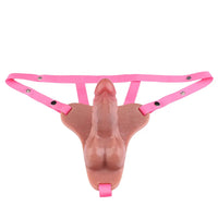 7.48in Strap on Silicone Cock Cage Dildo For Chastity Cock Hollow Toy
