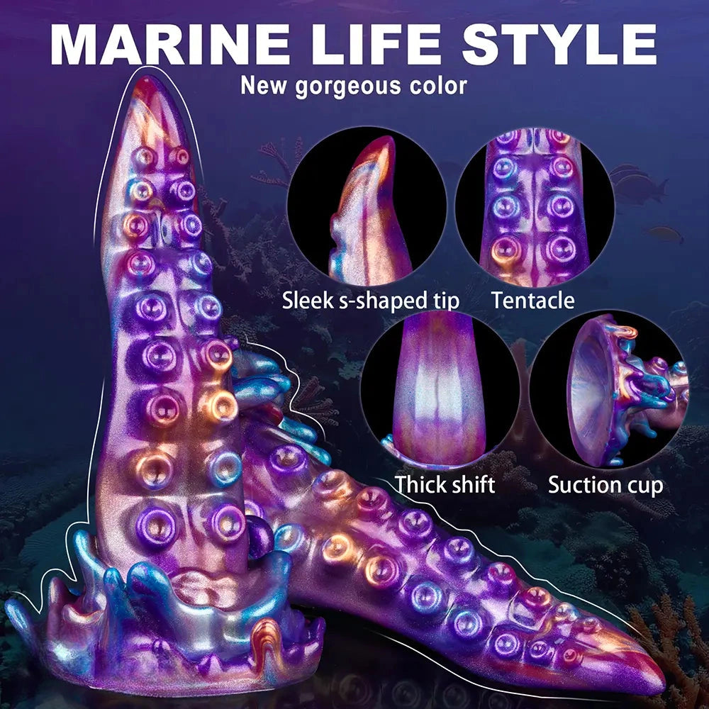 7.48in Tentacle Monster Silicone Dildo Hands-Free Play For Women