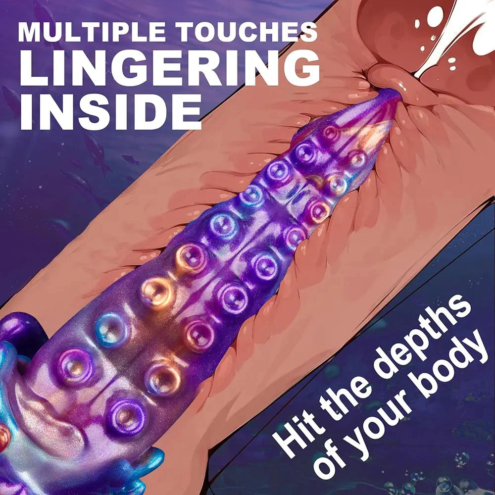 7.48in Tentacle Monster Silicone Dildo Hands-Free Play For Women