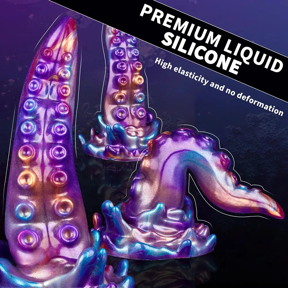 7.48in Tentacle Monster Silicone Dildo Hands-Free Play For Women