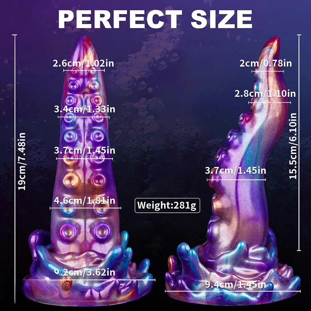 7.48in Tentacle Monster Silicone Dildo Hands-Free Play For Women