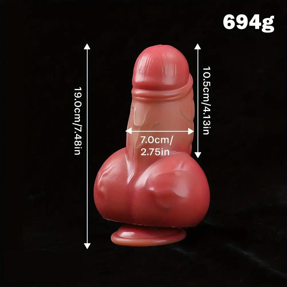 7.48in Thick Short Phallic Silicone Soft Real Dildo With Strong Suction Cup
