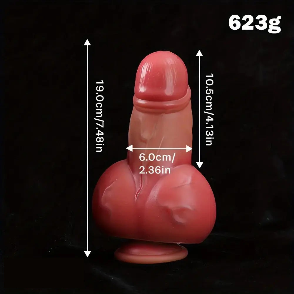 7.48in Thick Short Phallic Silicone Soft Real Dildo With Strong Suction Cup