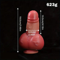 7.48in Thick Short Phallic Silicone Soft Real Dildo With Strong Suction Cup