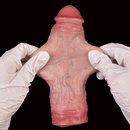 7.48in Vibrating Real Remote Silicone Hollow Dildo Sleeve Cock Extender