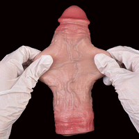 7.48in Vibrating Real Remote Silicone Hollow Dildo Sleeve Cock Extender
