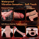 7.48in Vibrating Real Remote Silicone Hollow Dildo Sleeve Cock Extender
