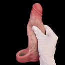 7.48in Vibrating Real Remote Silicone Hollow Dildo Sleeve Cock Extender