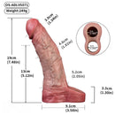 7.48in Vibrating Real Remote Silicone Hollow Dildo Sleeve Cock Extender