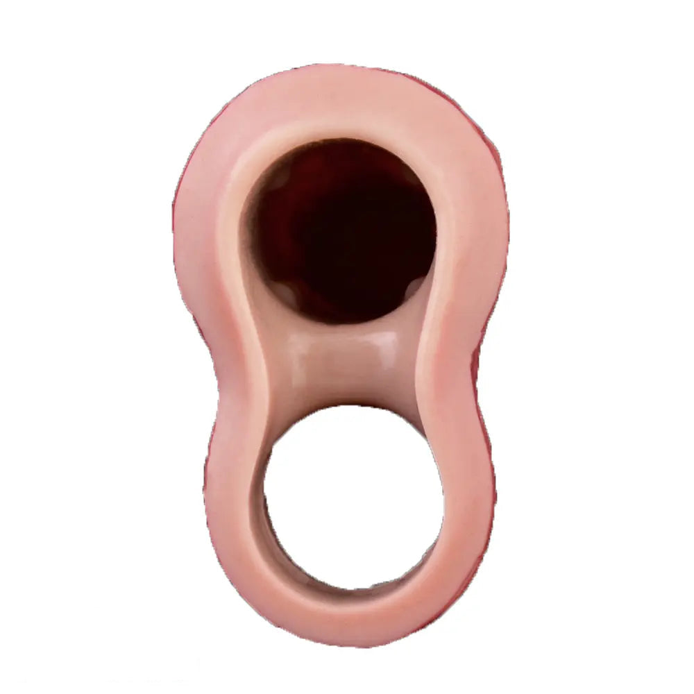 7.48in Vibrating Real Remote Silicone Hollow Dildo Sleeve Cock Extender