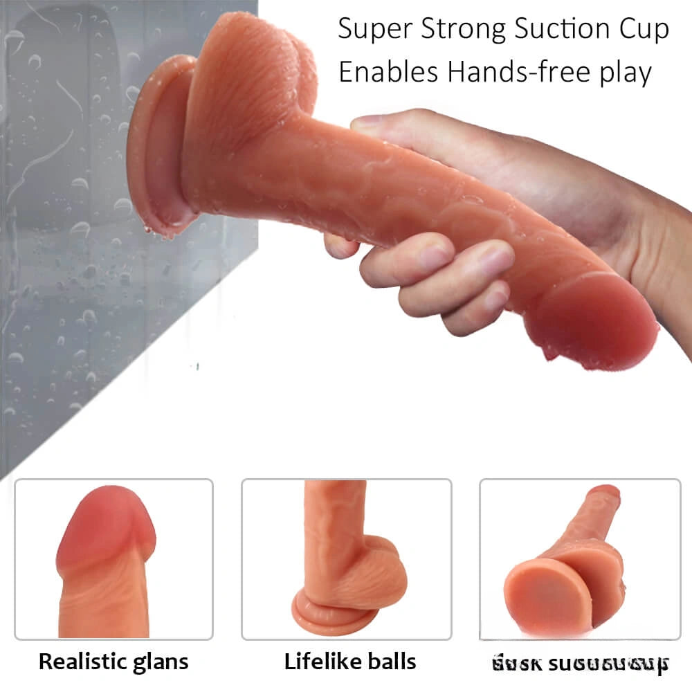 7.48in Waterproof Flexible Dildo Sex Toy For Women Masturbation Using