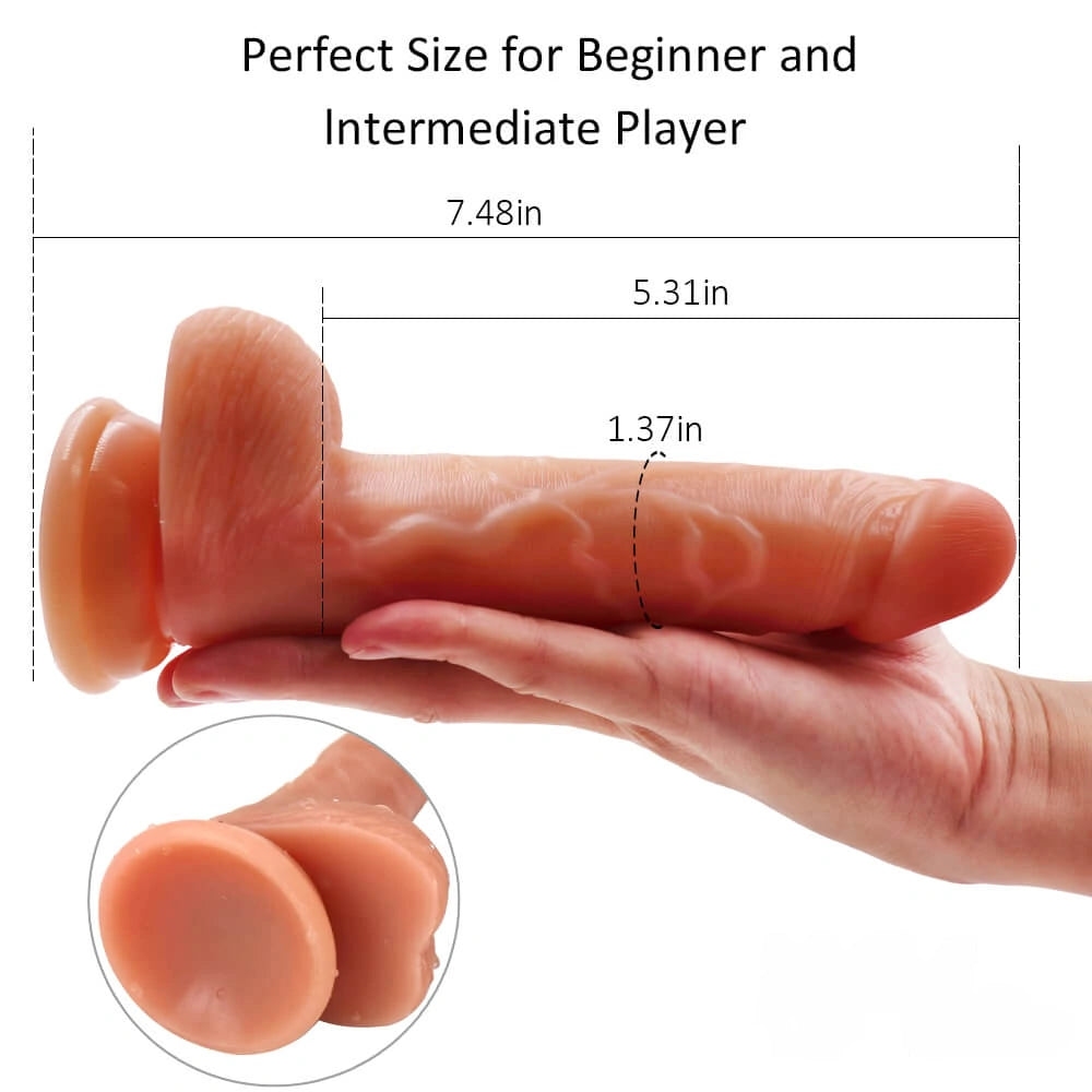 7.48in Waterproof Flexible Dildo Sex Toy For Women Masturbation Using