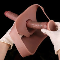 7.48in Wear Hollow Realistic Dildo Pants Silicone Cock Sleeve For Penis