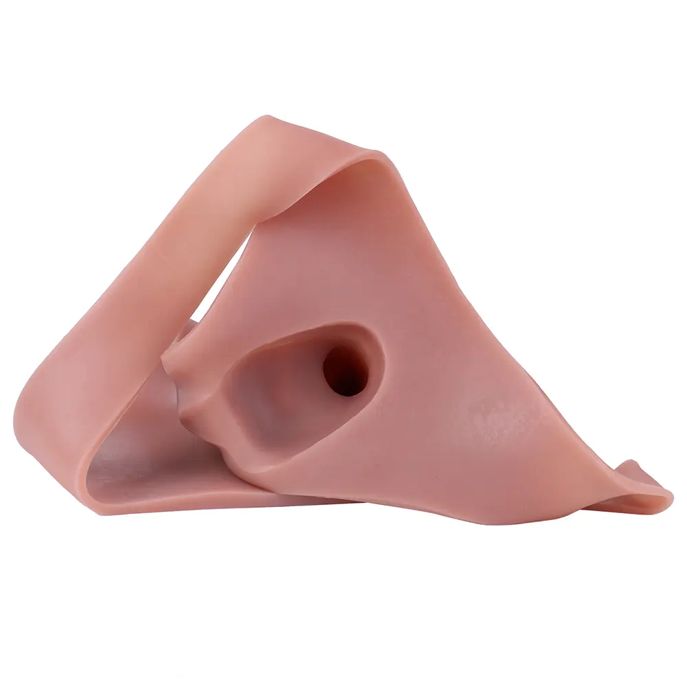 7.48in Wear Hollow Realistic Dildo Pants Silicone Cock Sleeve For Penis