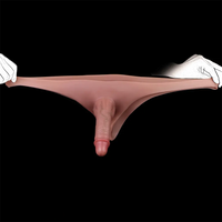 7.48in Wear Hollow Realistic Dildo Pants Silicone Cock Sleeve For Penis