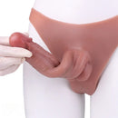 7.48in Wear Hollow Realistic Dildo Pants Silicone Cock Sleeve For Penis