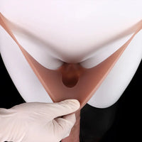 7.48in Wear Hollow Realistic Dildo Pants Silicone Cock Sleeve For Penis