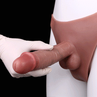 7.48in Wear Hollow Realistic Dildo Pants Silicone Cock Sleeve For Penis
