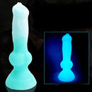 7.49in Dog Cock Knot Dildo Silicone Soft Animal Cock Luminous Dildo