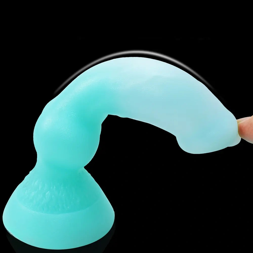7.49in Dog Cock Knot Dildo Silicone Soft Animal Cock Luminous Dildo