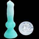 7.49in Dog Cock Knot Dildo Silicone Soft Animal Cock Luminous Dildo