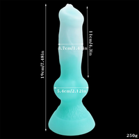 7.49in Dog Cock Knot Dildo Silicone Soft Animal Cock Luminous Dildo