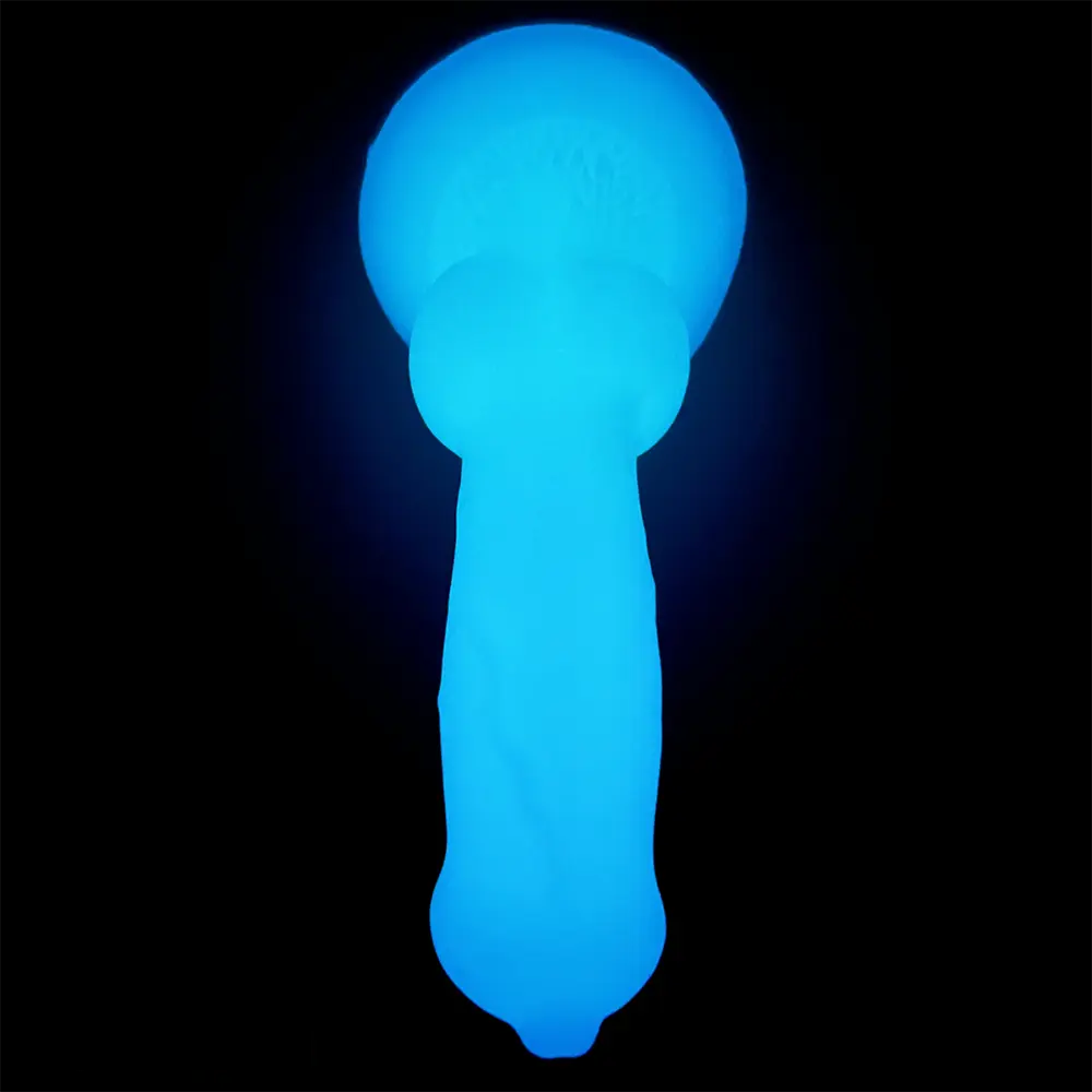 7.49in Dog Cock Knot Dildo Silicone Soft Animal Cock Luminous Dildo