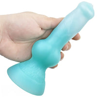 7.49in Dog Cock Knot Dildo Silicone Soft Animal Cock Luminous Dildo