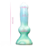 7.49in Dog Cock Knot Dildo Silicone Soft Animal Cock Luminous Dildo