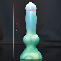 7.49in Dog Cock Knot Dildo Silicone Soft Animal Cock Luminous Dildo