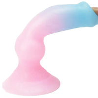 7.49in Dog Cock Knot Dildo Silicone Soft Animal Cock Luminous Dildo