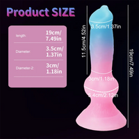 7.49in Dog Cock Knot Dildo Silicone Soft Animal Cock Luminous Dildo