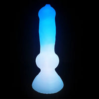 7.49in Dog Cock Knot Dildo Silicone Soft Animal Cock Luminous Dildo