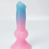 7.49in Dog Cock Knot Dildo Silicone Soft Animal Cock Luminous Dildo