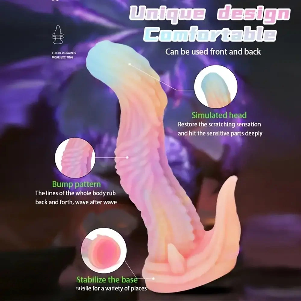 7.4in 8.5in Alien Dinosaur Tentacle Animal Silicone Anal Plug Dildo