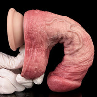 7.4in Double-layer Liquid Silicone Skin-like Soft Real Dildo For Solo Play
