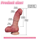 7.4in Double-layer Liquid Silicone Skin-like Soft Real Dildo For Solo Play