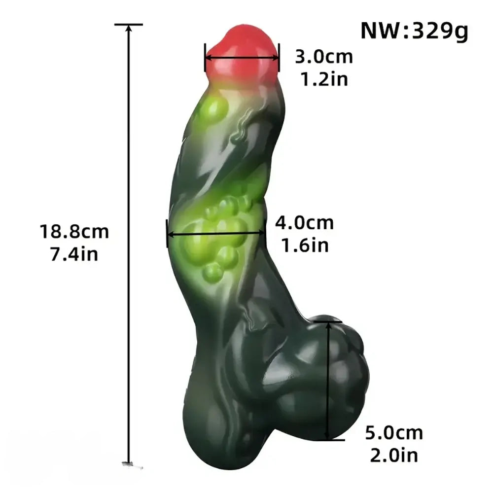 7.4in Fantasy Penis Design Silicone G-Spot Mutant Phallus Dildo
