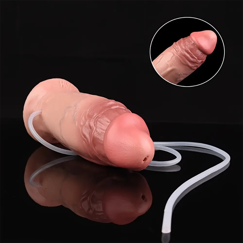 7.4in Lifelike Liquid Silicone Spraying Cum Wide Realistic Vein Female Dildo