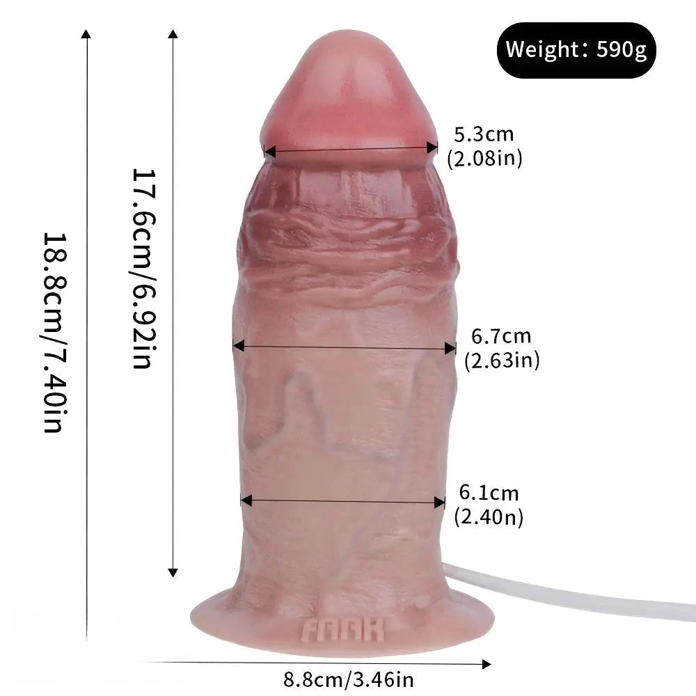 7.4in Lifelike Liquid Silicone Spraying Cum Wide Realistic Vein Female Dildo