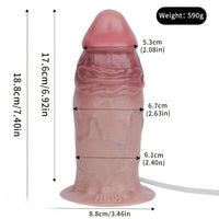 7.4in Lifelike Liquid Silicone Spraying Cum Wide Realistic Vein Female Dildo