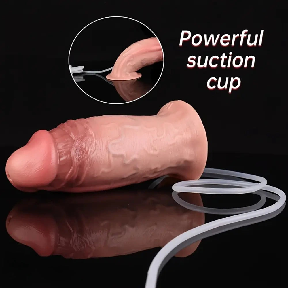 7.4in Lifelike Liquid Silicone Spraying Cum Wide Realistic Vein Female Dildo