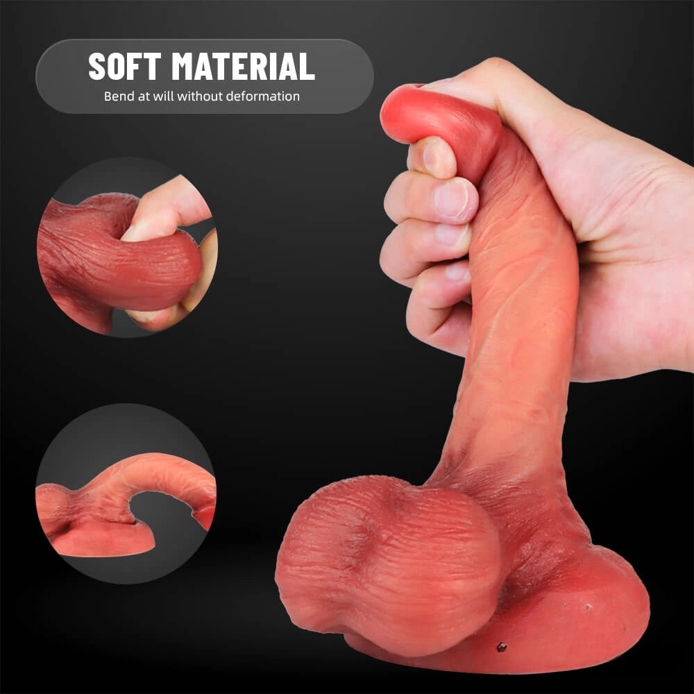 7.4in Realistic Silicone Dildo With Suction Cup For G Spot Stimulate